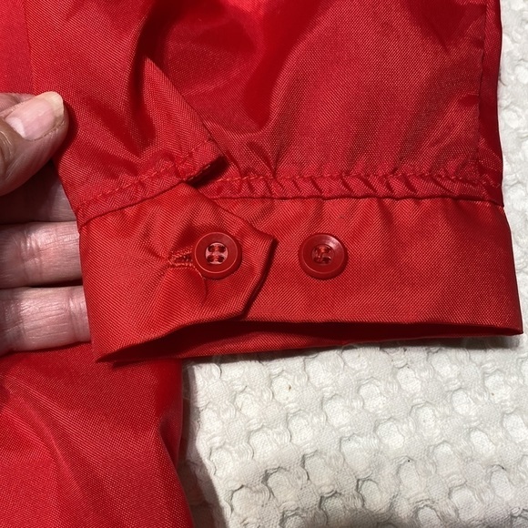 Vintage Bobcat Medium Windbreaker Front Zip Long Sleeve Nylon Red Pockets - Picture 9 of 12